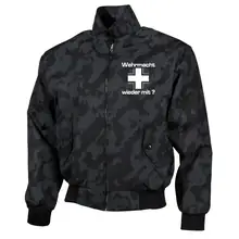 Bestickte Harrington Jacke, Camo - Wehrmacht wieder mit Vorderseite