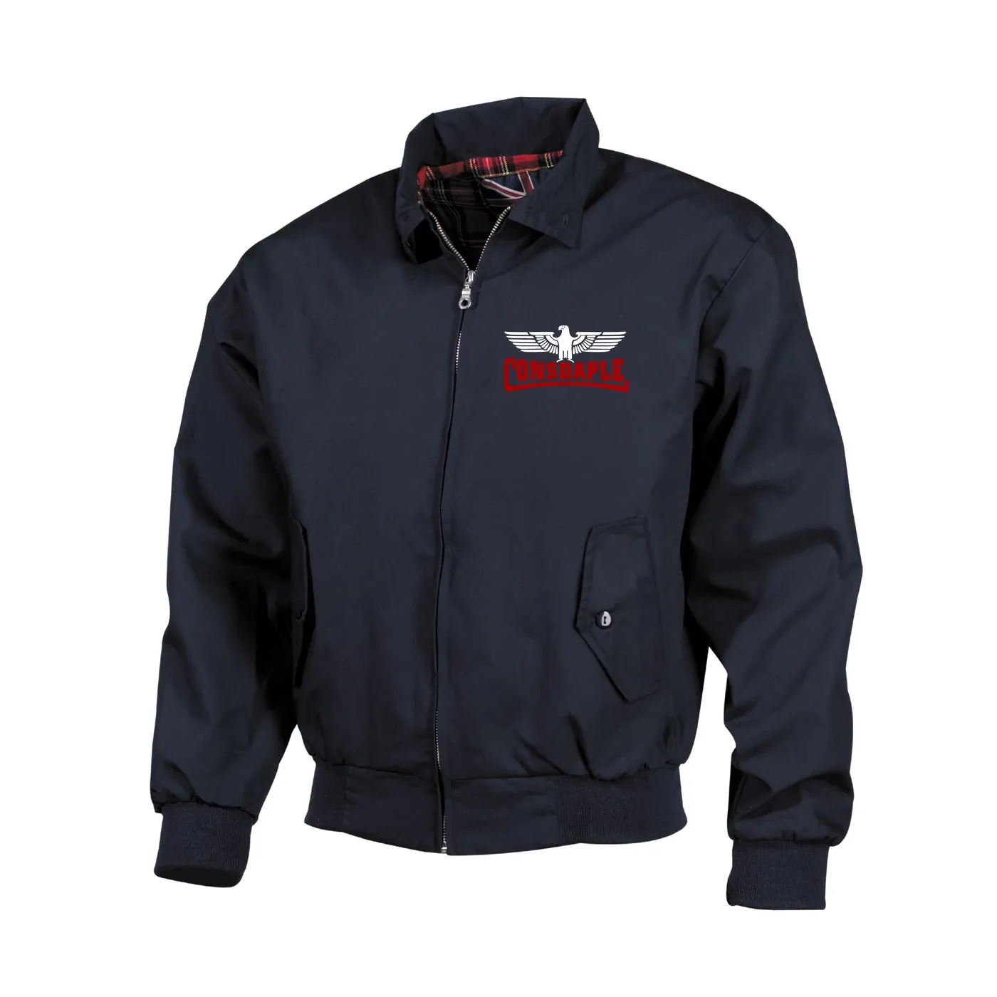 Bestickte Harrington Jacke, Blau - Consdaple mit Adler