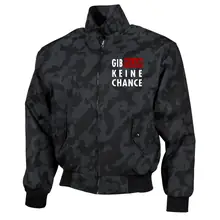 Bestickte Harrington Jacke, Camo - Gib Islam keine Chance Vorderseite