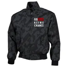 Bestickte Harrington Jacke, Camo - Gib Islam keine Chance - gewählte Variante