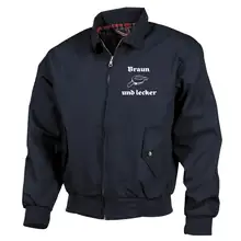Bestickte Harrington Jacke, Blau - Braun und lecker - gewählte Variante