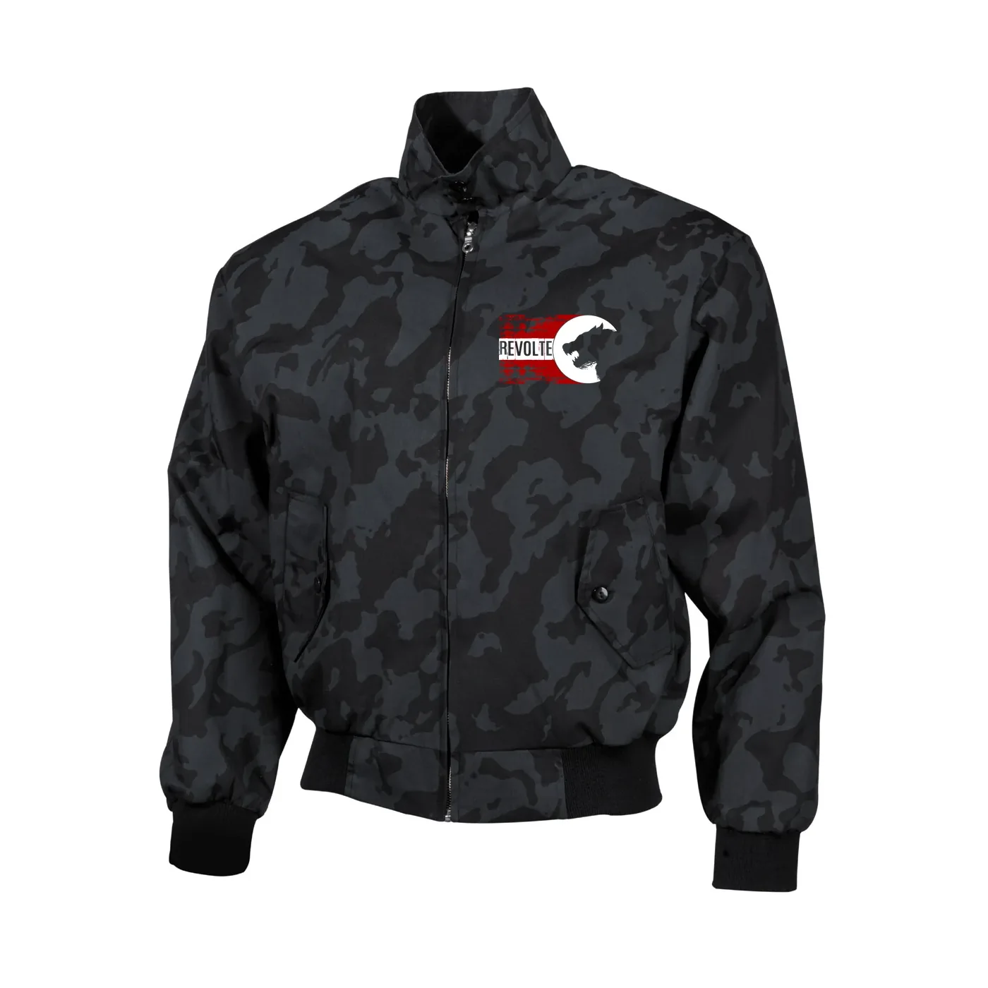 Bestickte Harrington Jacke, Camo - H8front Revolte