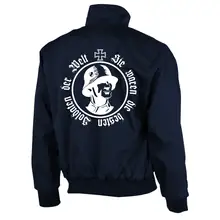 Bestickte Harrington Jacke, Blau - Sie waren die besten Soldaten der Welt Rückseite