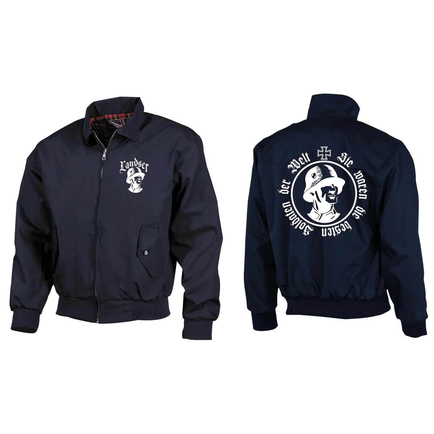 Bestickte Harrington Jacke, Blau - Sie waren die besten Soldaten der Welt