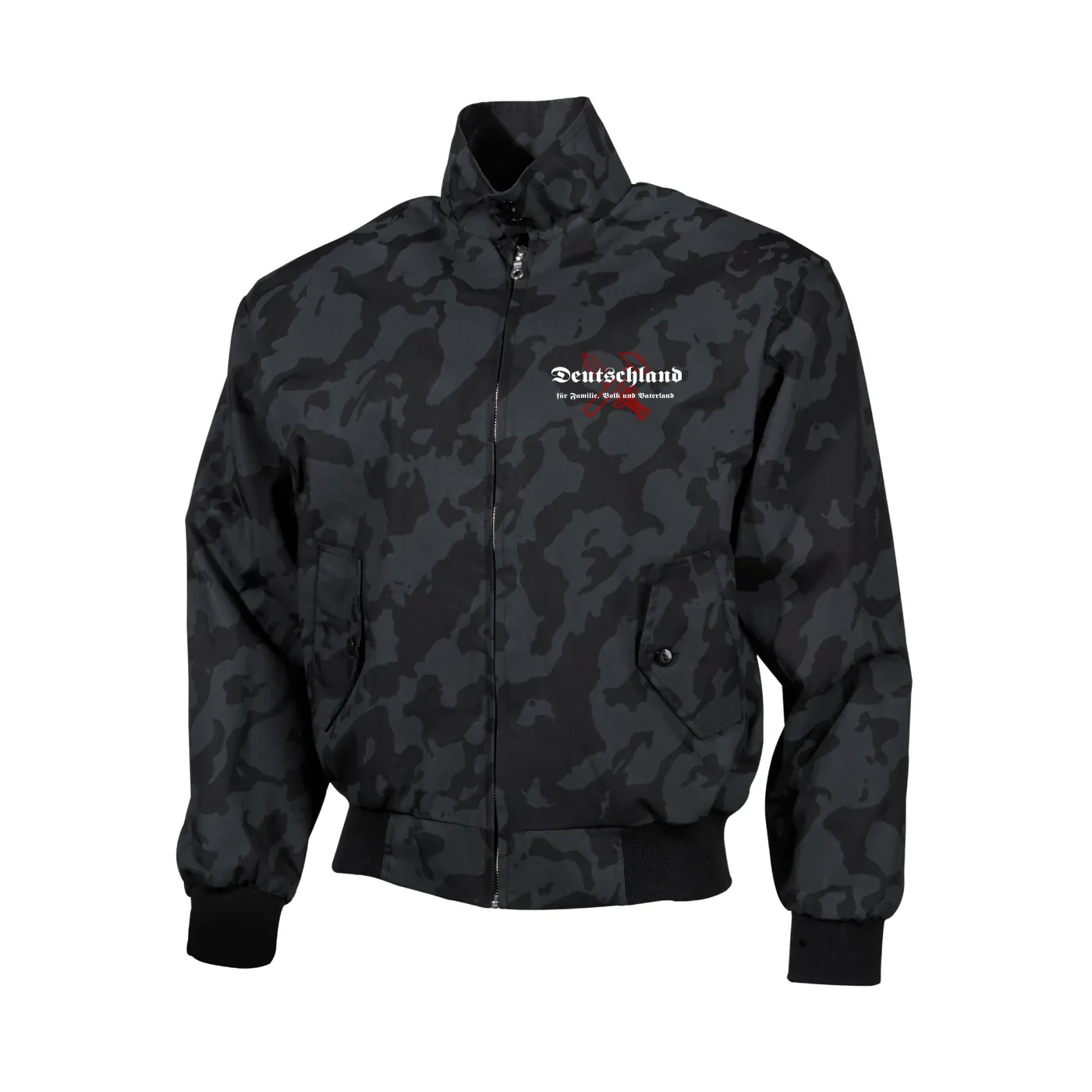 Bestickte Harrington Jacke, Camo - Deutschland für Familie, Volk und Vaterland