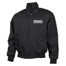Bestickte Harrington Jacke, Schwarz - Consdaple, härter als der Rest Vorderseite
