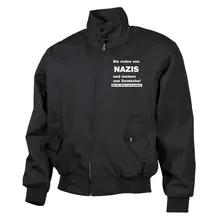 Bestickte Harrington Jacke, Schwarz - Sie reden von Nazis - gewählte Variante
