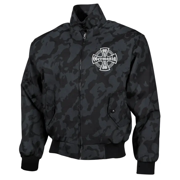 Bestickte Harrington Jacke, Camo - Germania, Kreuz