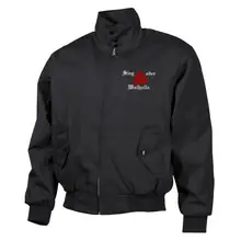 Bestickte Harrington Jacke, Schwarz - Sieg oder Walhalla - gewählte Variante