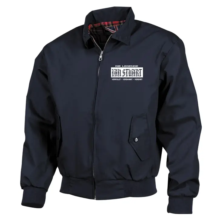 Bestickte Harrington Jacke, Blau - Ian Stuart