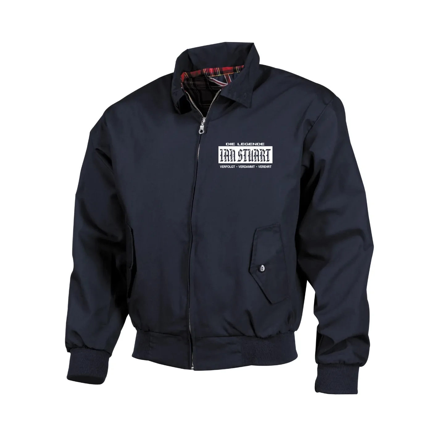 Bestickte Harrington Jacke, Blau - Ian Stuart