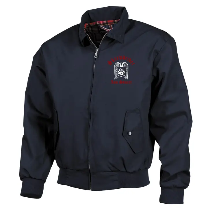 Bestickte Harrington Jacke, Blau - Skrewdriver, Ian Stuart