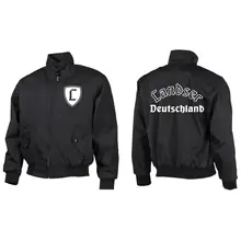 Bestickte Harrington Jacke, Schwarz - Landser Deutschland - gewählte Variante