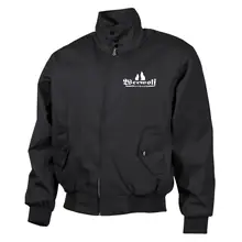 Bestickte Harrington Jacke, Schwarz - Werwolf Germany mit Wolf Vorderseite