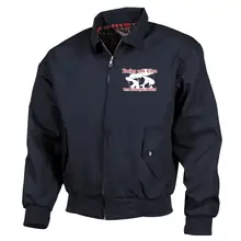 Bestickte Harrington Jacke, Blau - Ruhm und Ehre dem deutschen Soldat Vorderseite