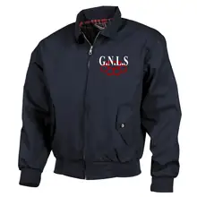 Bestickte Harrington Jacke, Blau - GNLS, Schlagring Vorderseite