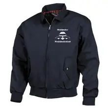 Bestickte Harrington Jacke, Blau - Geschwader Neuschwabenland Vorderseite