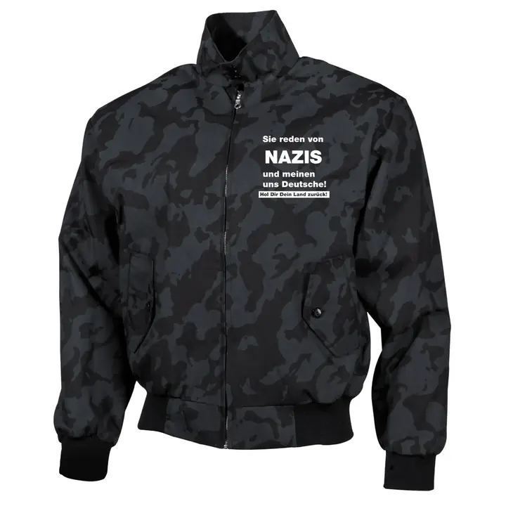 Bestickte Harrington Jacke, Camo - Sie reden von Nazis