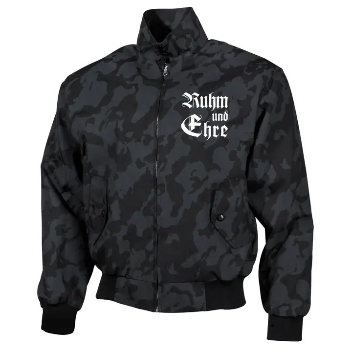 Bestickte Harrington Jacke, Camo - Ruhm und Ehre
