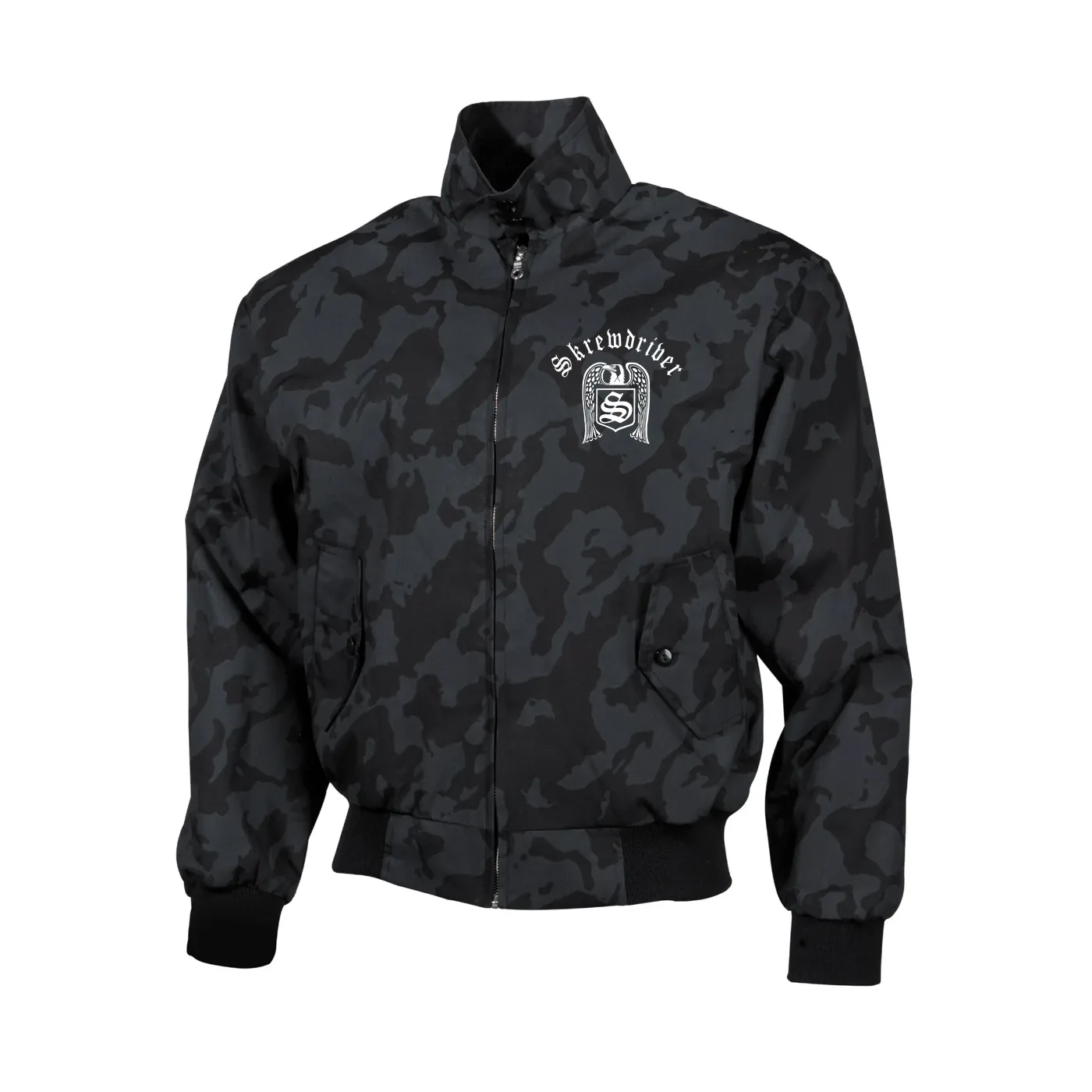 Bestickte Harrington Jacke, Camo - Skrewdriver