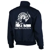 Bestickte Harrington Jacke, Blau - Germania Rückseite