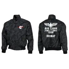Bestickte Harrington Jacke, Camo - Aus liebe zur Heimat Vorder- und Rückseite
