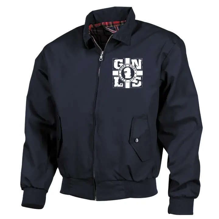 Bestickte Harrington Jacke, Blau - GNLS, Kreuz