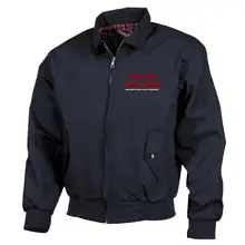 Bestickte Harrington Jacke, Blau - Blutendes Deutschland Vorderseite