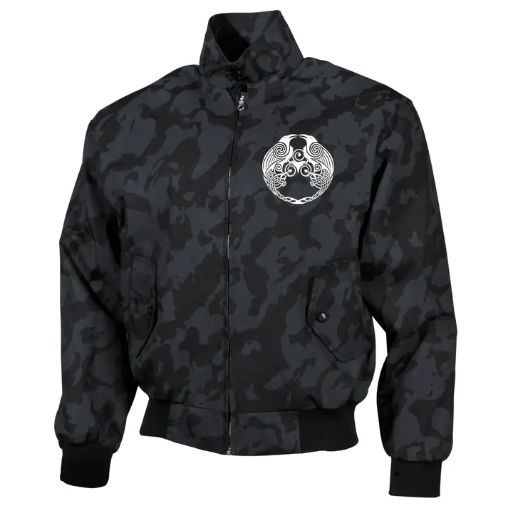 Bestickte Harrington Jacke, Camo - Raben