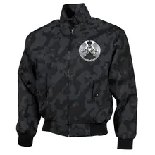 Bestickte Harrington Jacke, Camo - Raben Vorderseite