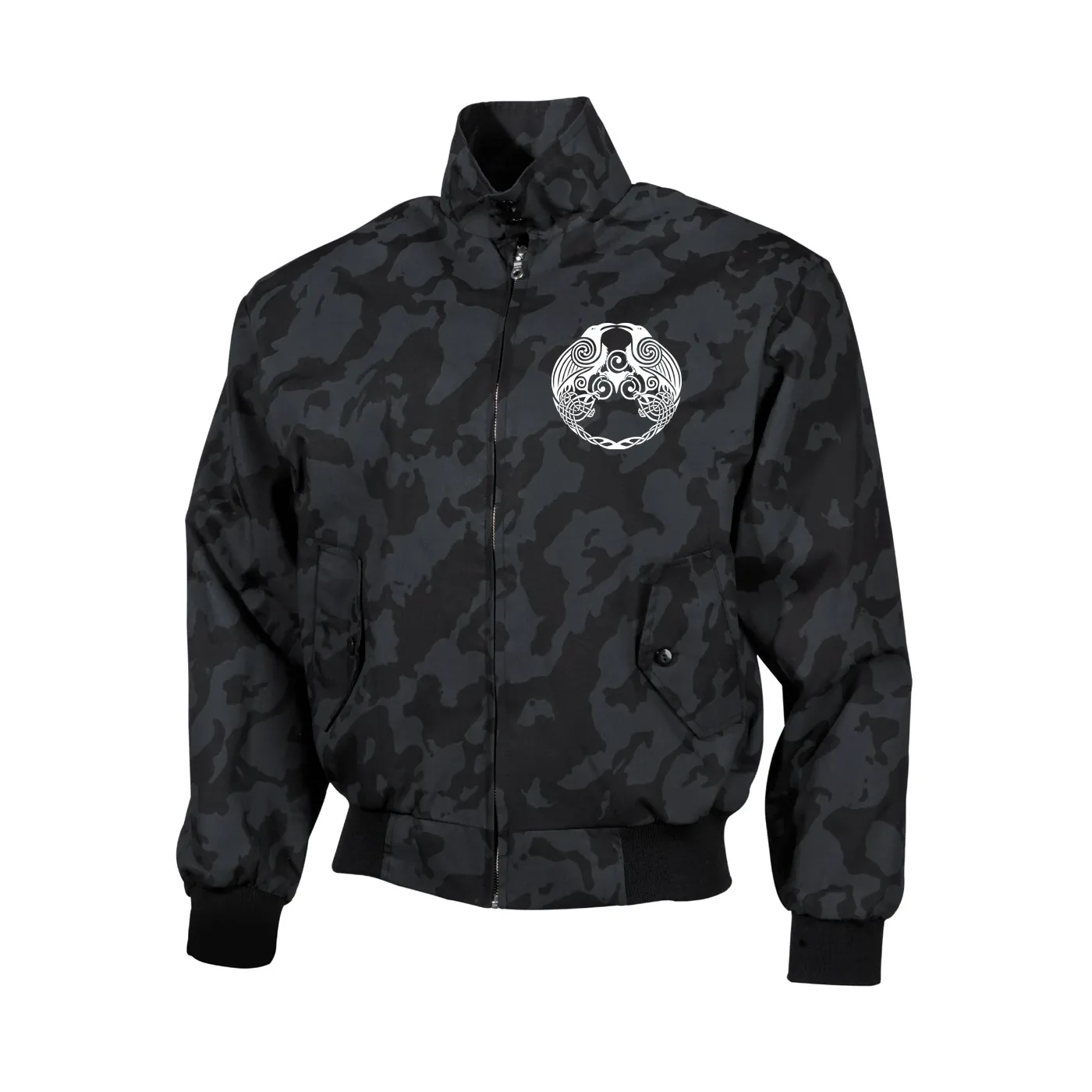 Bestickte Harrington Jacke, Camo - Raben