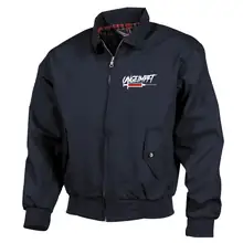Bestickte Harrington Jacke, Blau - Ungeimpft, Spritze - gewählte Variante