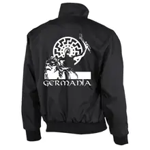 Bestickte Harrington Jacke, Schwarz - Germania Rückseite