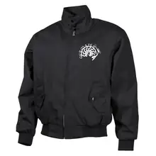 Bestickte Harrington Jacke, Schwarz - Germania Vorderseite