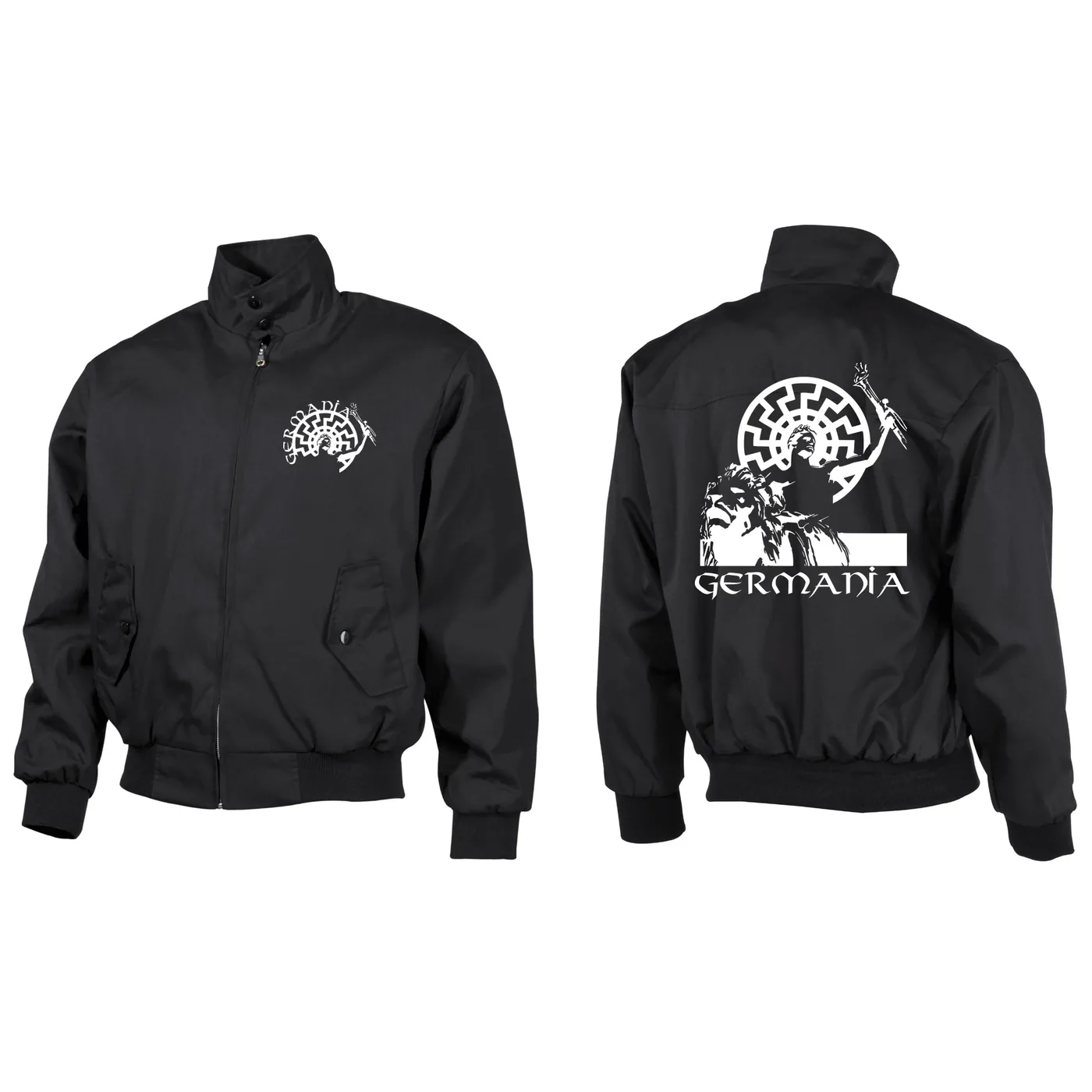 Bestickte Harrington Jacke, Schwarz - Germania