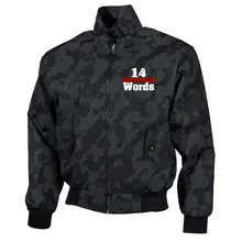 Bestickte Harrington Jacke, Camo - 14 Words - gewählte Variante