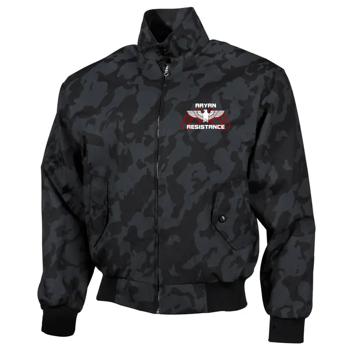 Bestickte Harrington Jacke, Camo - Aryan Resistance