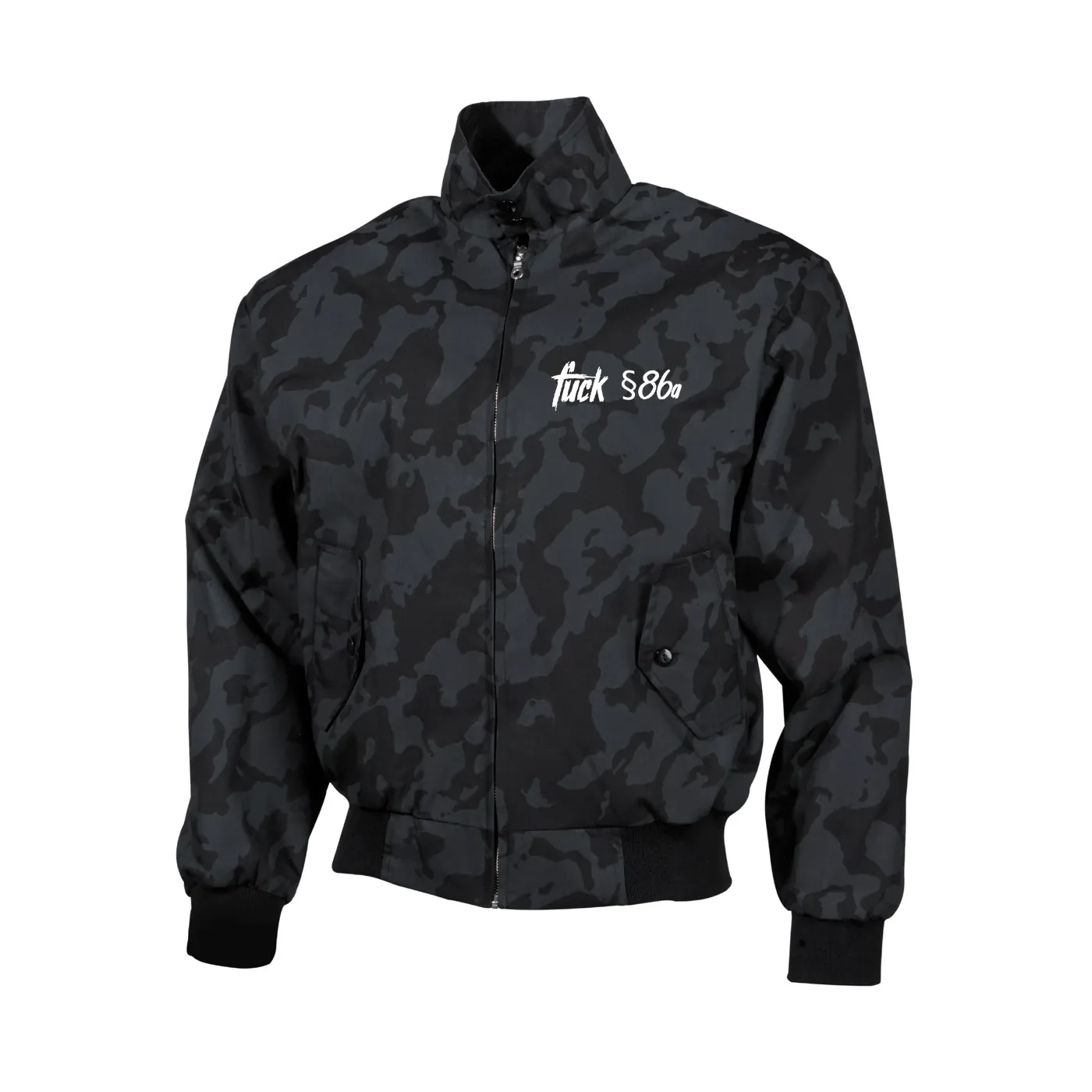 Bestickte Harrington Jacke, Camo - Fuck 86a