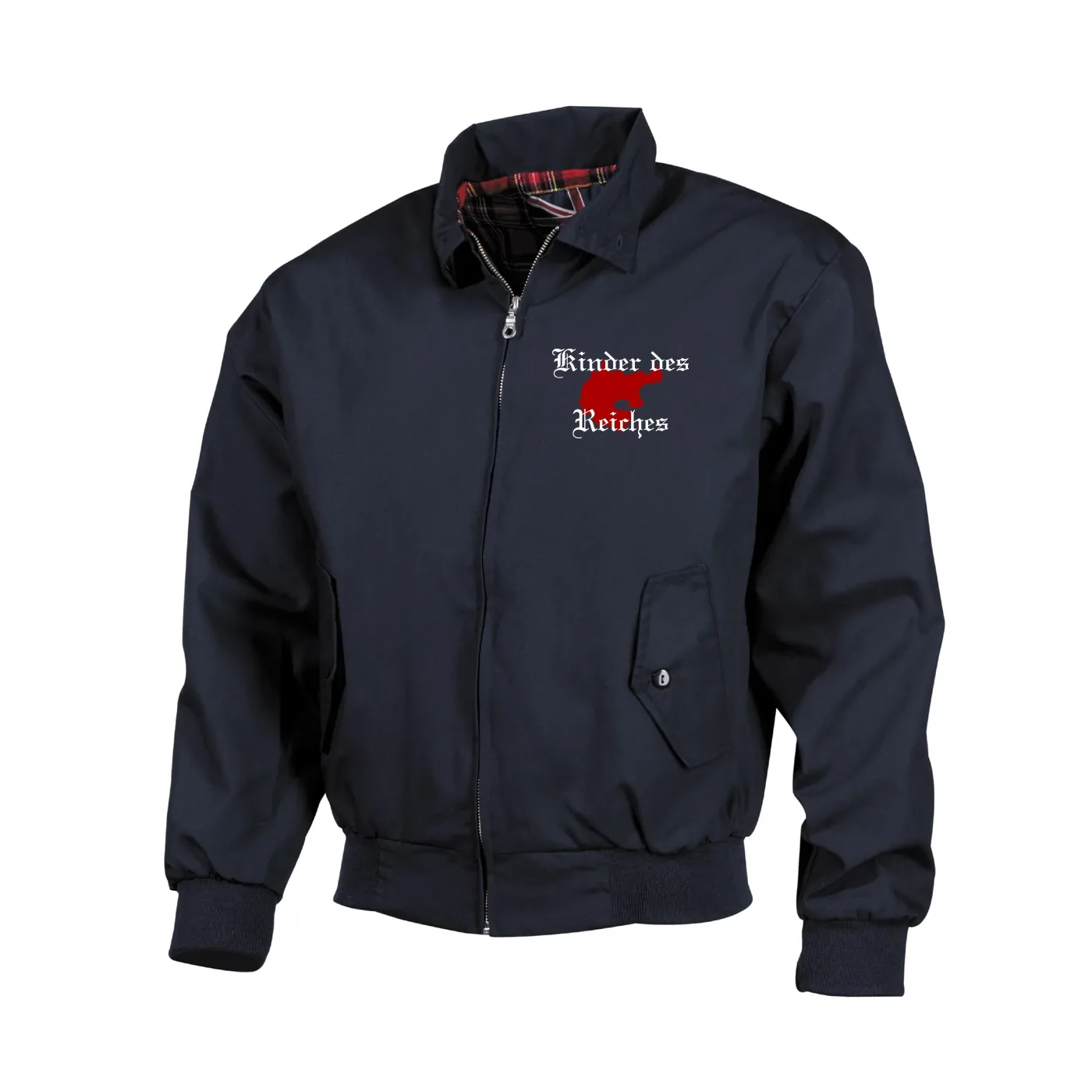 Bestickte Harrington Jacke, Blau - Kinder des Reiches