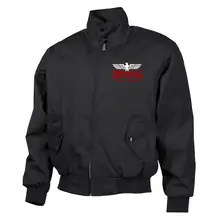 Bestickte Harrington Jacke, Schwarz - Consdaple, Adler made in Germany Vorderseite