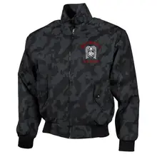 Bestickte Harrington Jacke, Camo - Skrewdriver, Ian Stuart Vorderseite