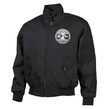 Bestickte Harrington Jacke, Schwarz - Lebensbaum - gewählte Variante