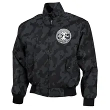 Bestickte Harrington Jacke, Camo - Lebensbaum Vorderseite