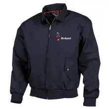 Bestickte Harrington Jacke, Blau - Heil Kräuter Vorderseite