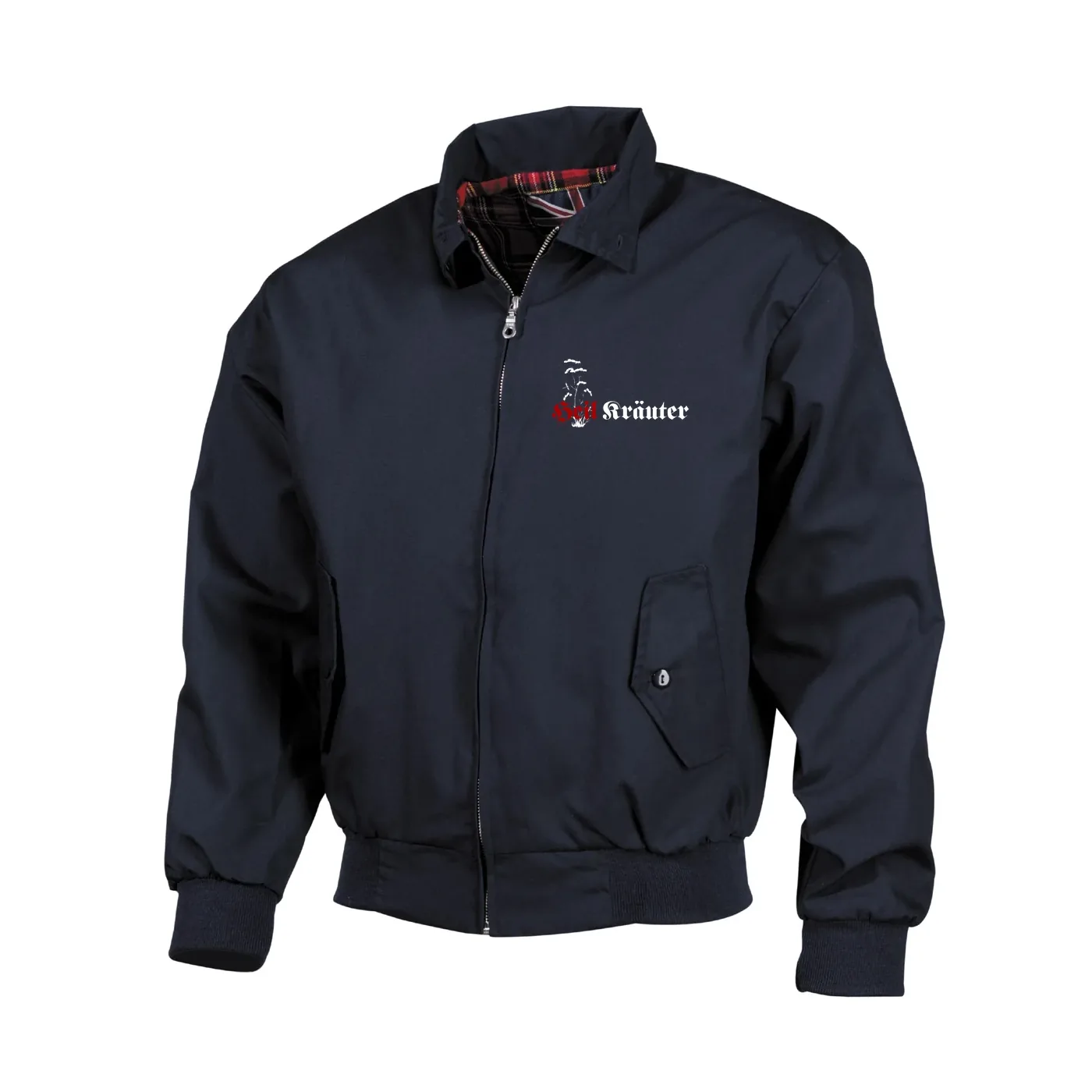 Bestickte Harrington Jacke, Blau - Heil Kräuter