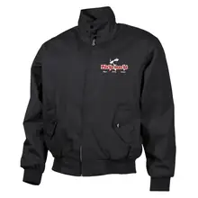 Bestickte Harrington Jacke, Schwarz - Wehrmacht, ehre stolz treue Vorderseite