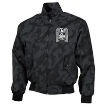 Bestickte Harrington Jacke, Camo - Skrewdriver, Adler Vorderseite