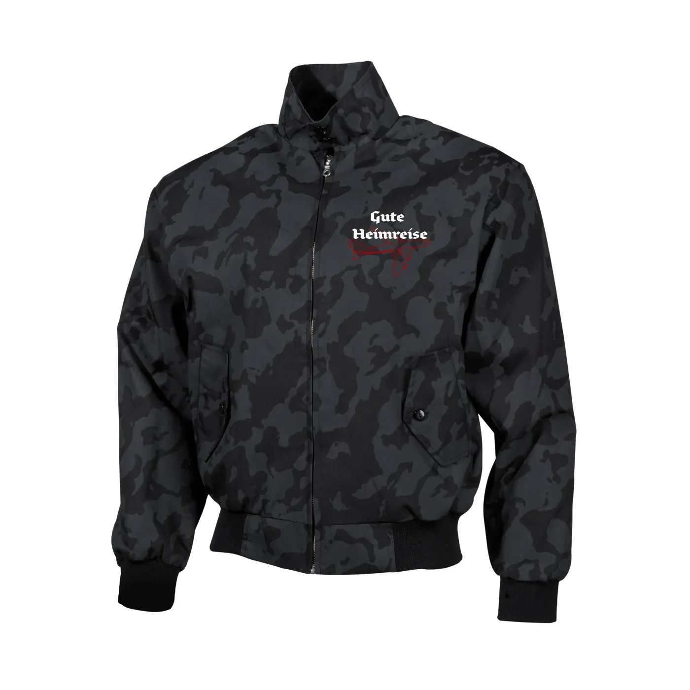 Bestickte Harrington Jacke, Camo - Gute Heimreise