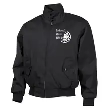 Bestickte Harrington Jacke, Schwarz - Zukunft statt BRD Vorderseite