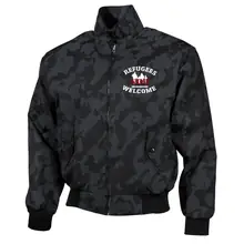 Bestickte Harrington Jacke, Camo - Refugees not welcome - gewählte Variante